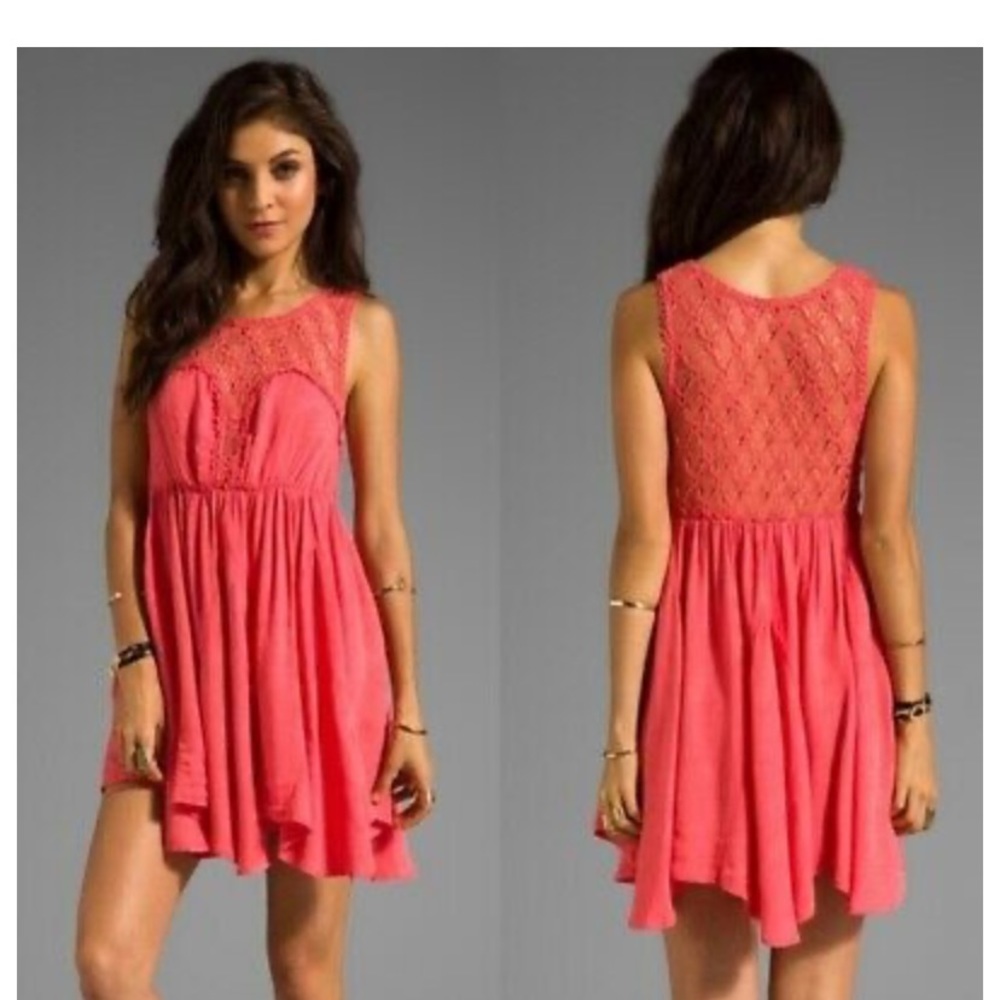 Free People Layered, crocheted dress